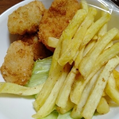 衣がサクサク感が好きなので鶏肉を小さめにしてあげました
子供も大喜びで食べてました。